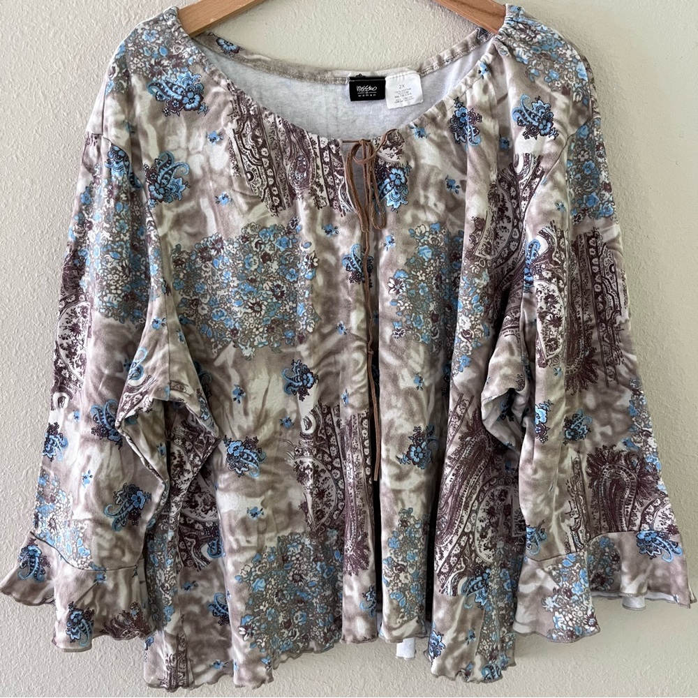 Mossimo Y2K Vintage Top Size 2X Paisley Artsy Abstract